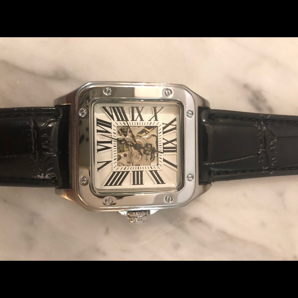 Classic men’s watch with black wrist band